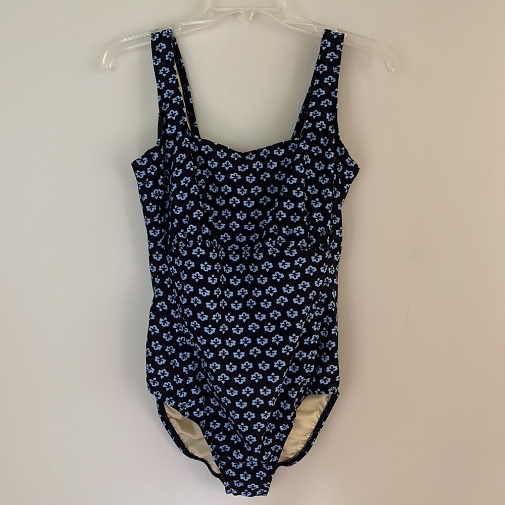 NEW!! Lands End navy print one piece swimsuit size 16W